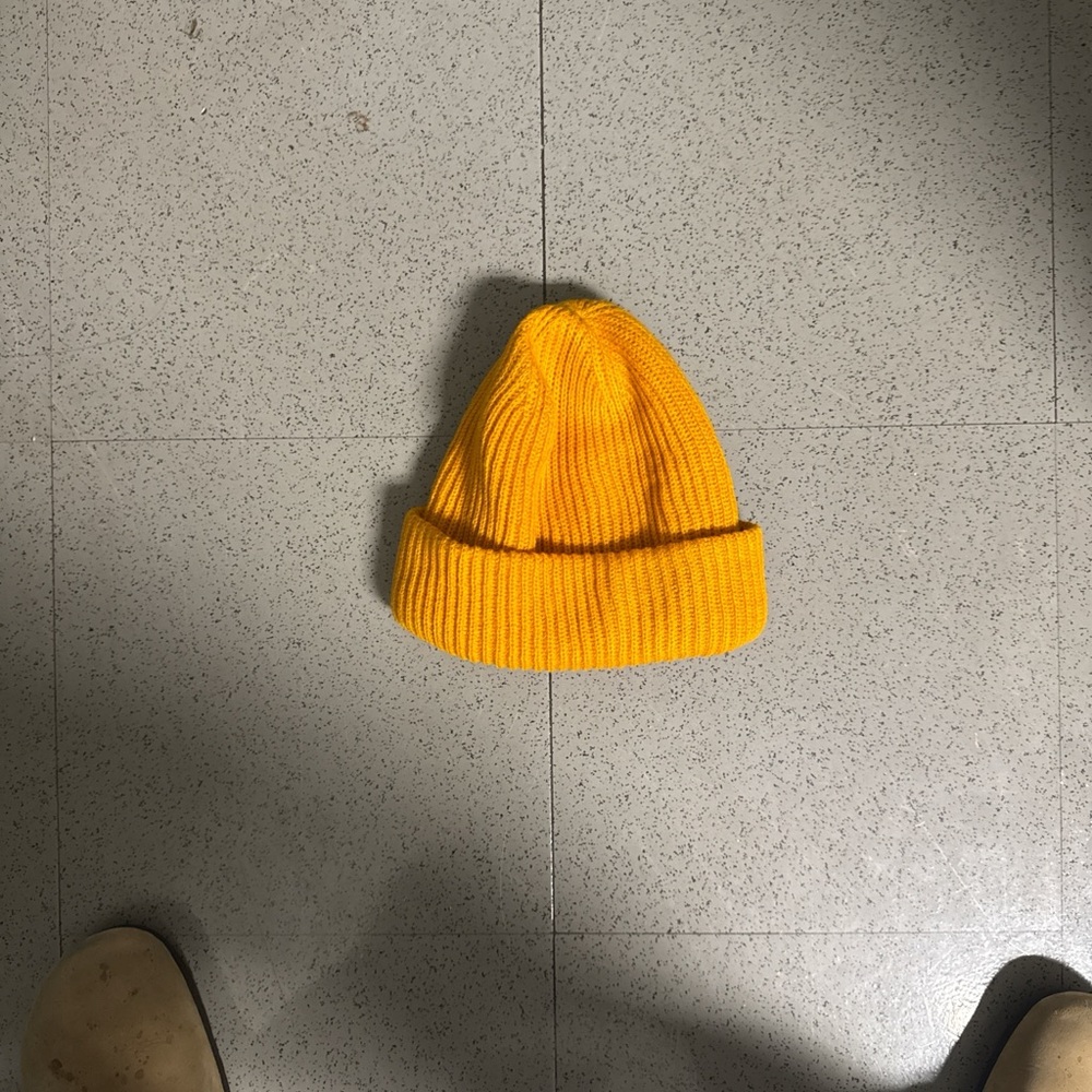Bright Yellow Knit Beanie
